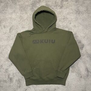 KUIU Hoodie Mens Medium Green Pullover Fleece Ultralight Hunting Logo Graphic